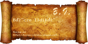 Bőcze Ildikó névjegykártya